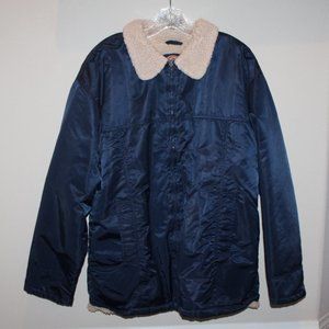 vintage Dickies mens Large sherpa lined blue nylon jacket